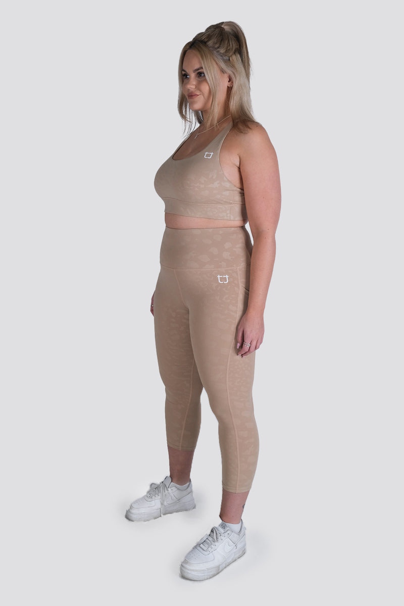 Knurling Leopard 7/8 Highwaisted Leggings - Ivory