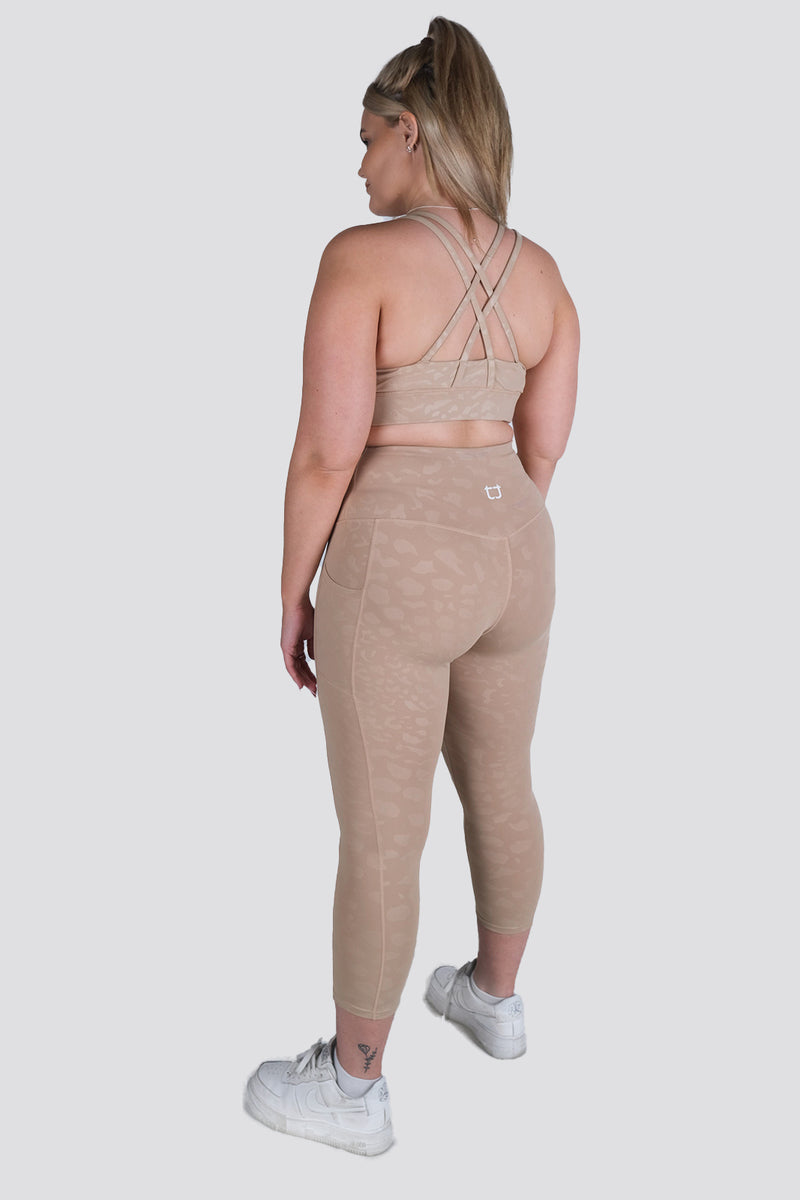 Knurling Leopard 7/8 Highwaisted Leggings - Ivory