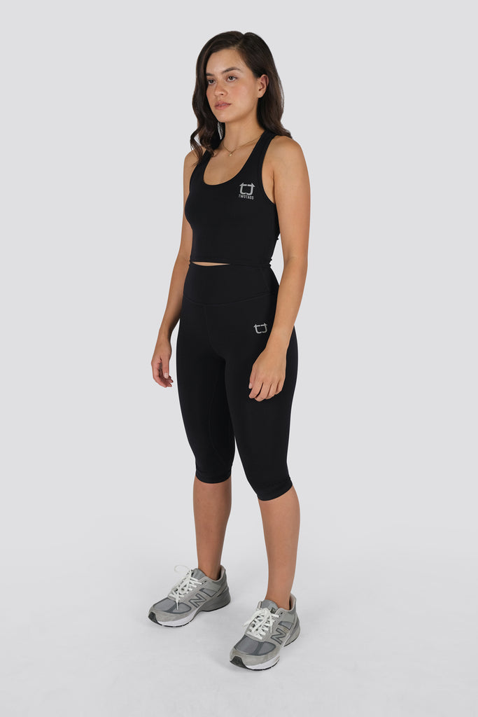 Stellar Capri Highwaisted Leggings - Black